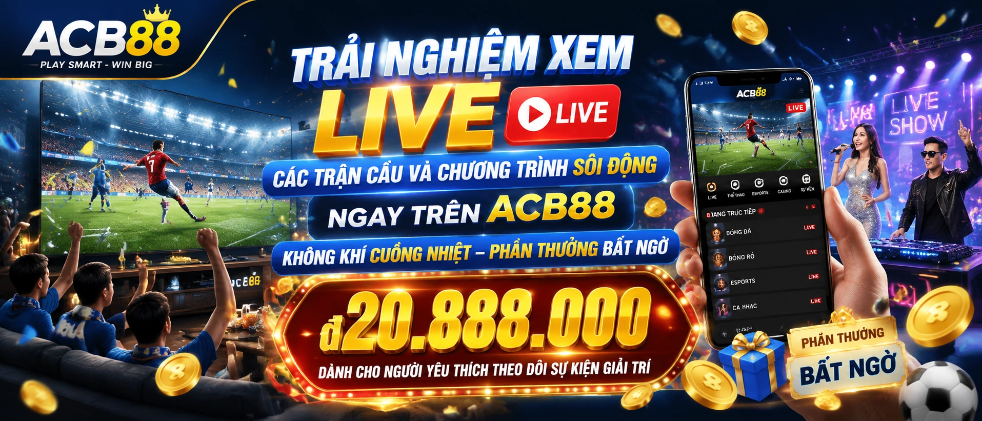 ACB88 giao diện trang chủ trên mobile