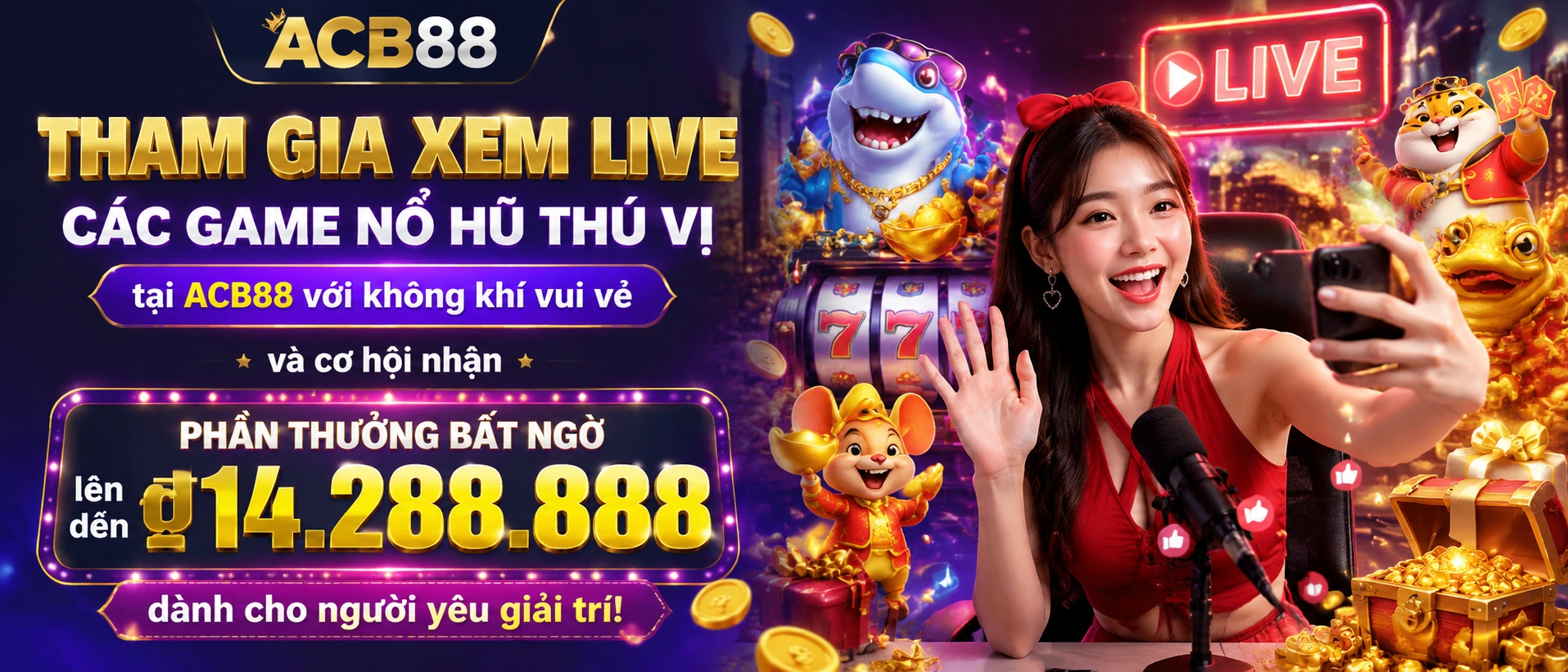 Giao diện Nổ Hũ với danh mục game slot và badge ưu đãi